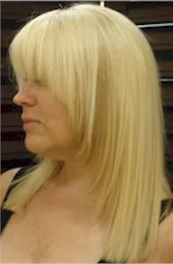 Long blonde hair with extensions