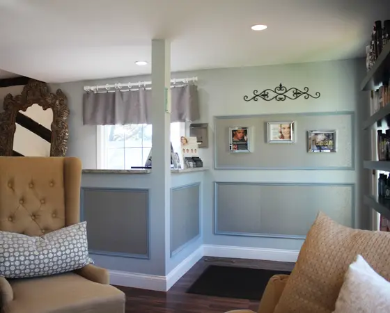 Salon reception area