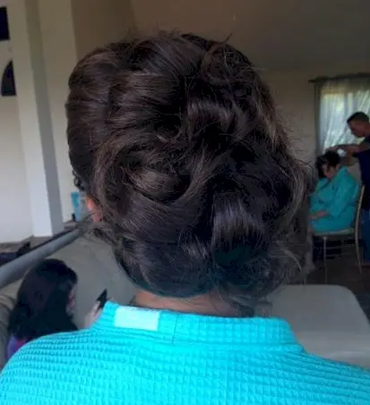 Dark updo for a wedding